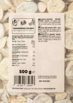 Gefriergetrocknete Bananenscheiben 500 G -CEREALS HOUSE Geschaft BANA 004 LABEL