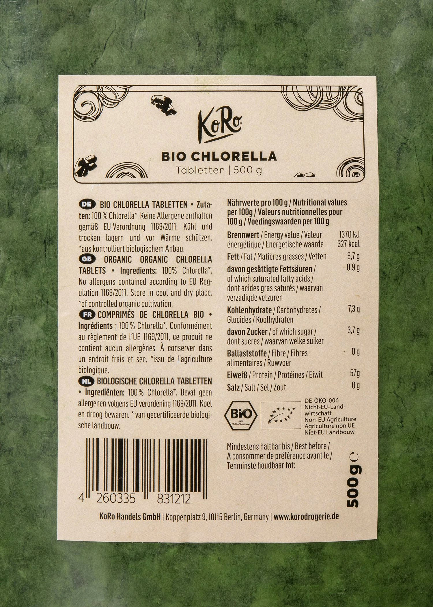 Bio Chlorella Tabletten 500 G 4 Bio Chlorella Tabletten 500 G – Bild 2