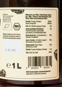 Bio Dattelsirup 1 L -CEREALS HOUSE Geschaft DATT 028 03