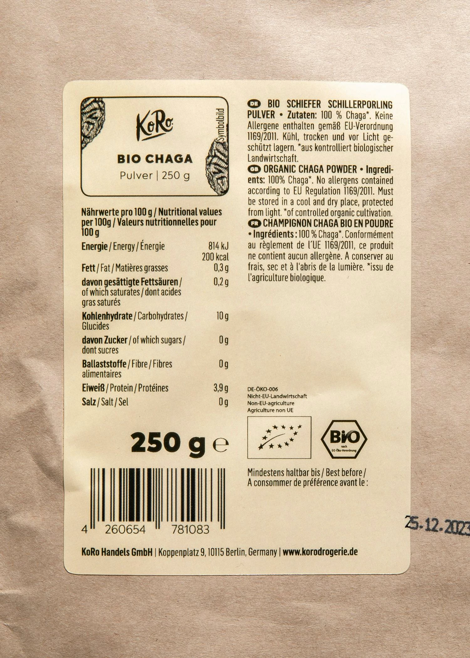 Bio Chaga Pulver 250 G 4 Bio Chaga Pulver 250 G – Bild 2