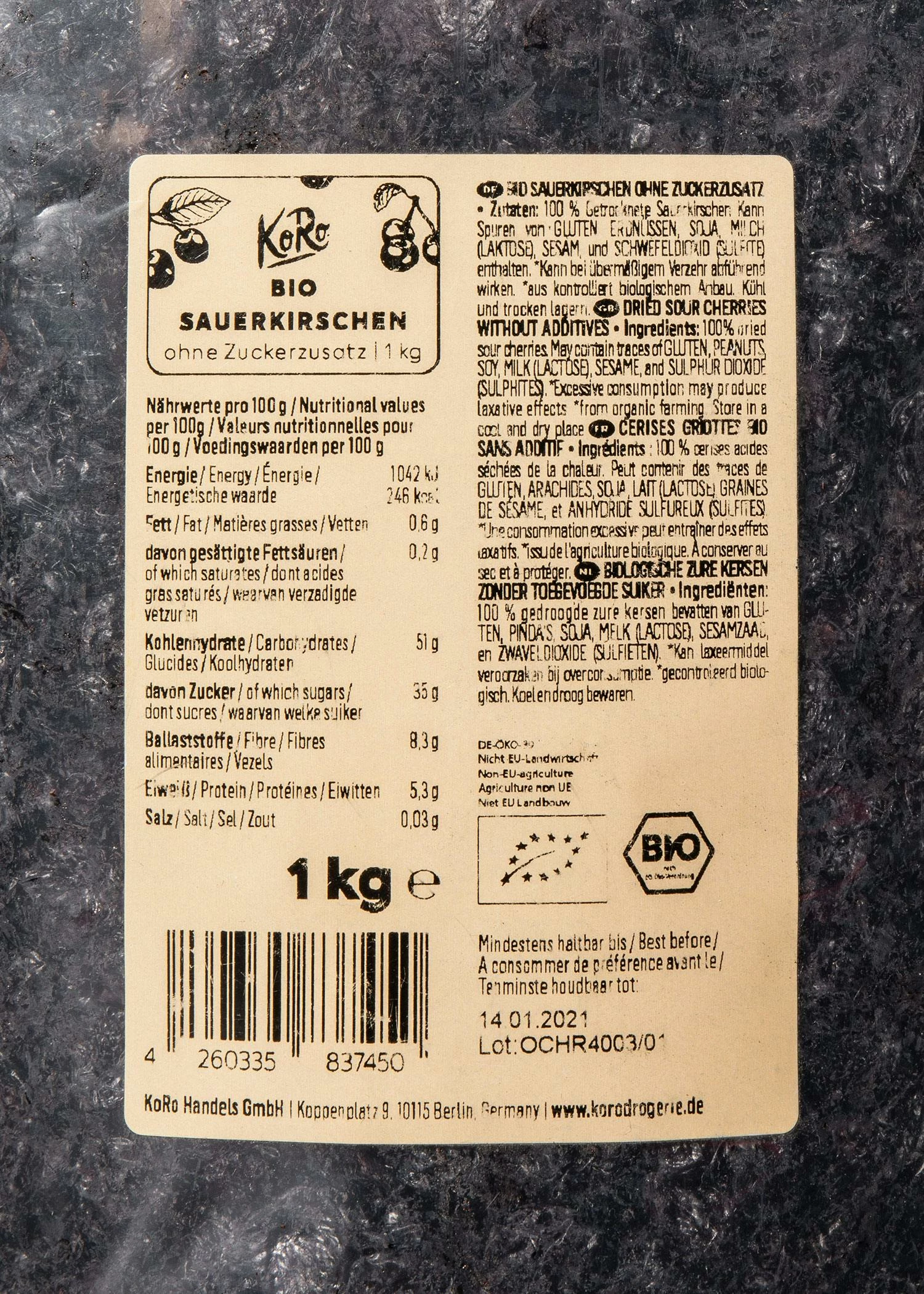 Bio Sauerkirschen Ohne Zuckerzusatz 1 Kg 4 Bio Sauerkirschen Ohne Zuckerzusatz 1 Kg – Bild 2