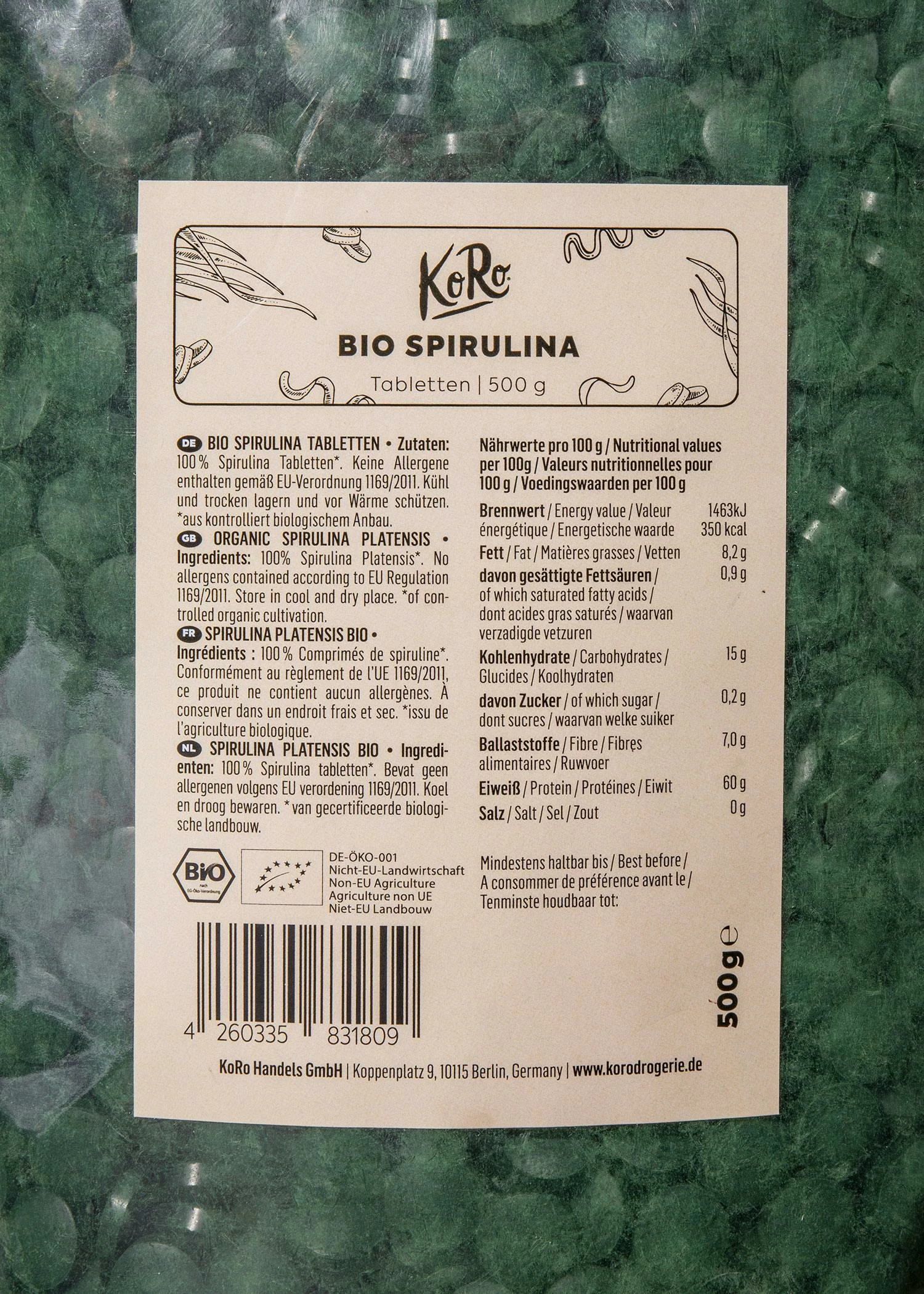 Bio Spirulina Tabletten 500 G 4 Bio Spirulina Tabletten 500 G – Bild 2